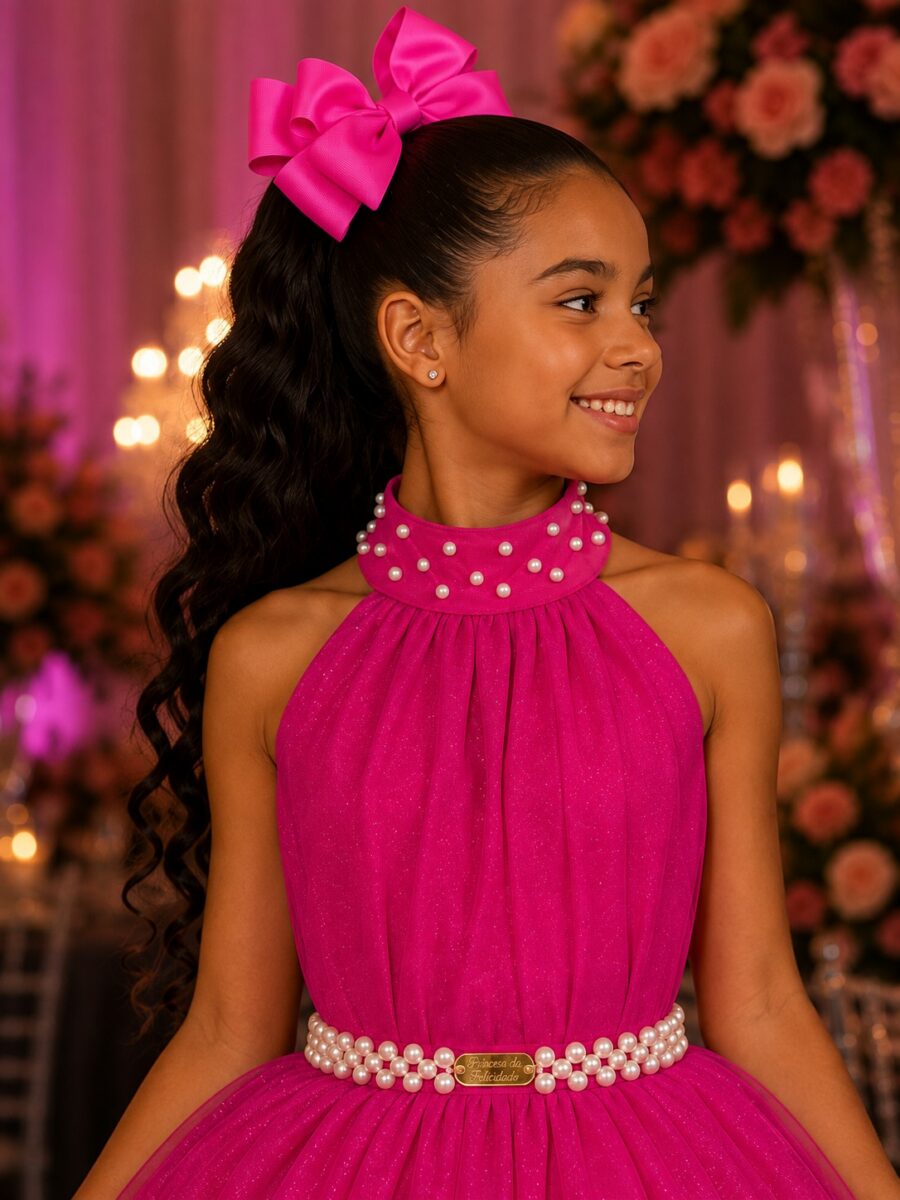 Vestido Infantil Longo Banana Club Âmbar Pink