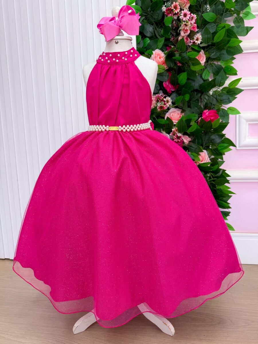 Vestido Infantil Longo Banana Club Âmbar Pink