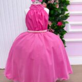Vestido Infantil Longo Banana Club Âmbar Rosa Chiclete