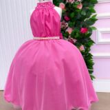 Vestido Infantil Longo Banana Club Âmbar Rosa Chiclete