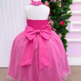 Vestido Infantil Longo Banana Club Âmbar Rosa Chiclete