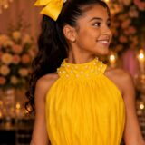 Vestido Infantil Longo Banana Club Âmbar Amarelo