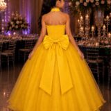 Vestido Infantil Longo Banana Club Âmbar Amarelo