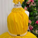 Vestido Infantil Longo Banana Club Âmbar Amarelo