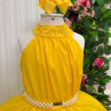Vestido Infantil Longo Banana Club Âmbar Amarelo