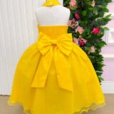 Vestido Infantil Longo Banana Club Âmbar Amarelo