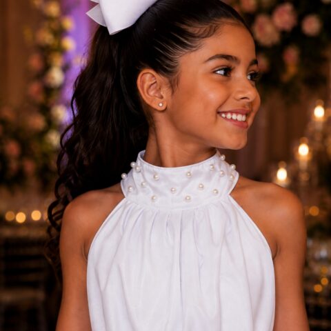 Vestido Infantil Longo Banana Club Âmbar Branco