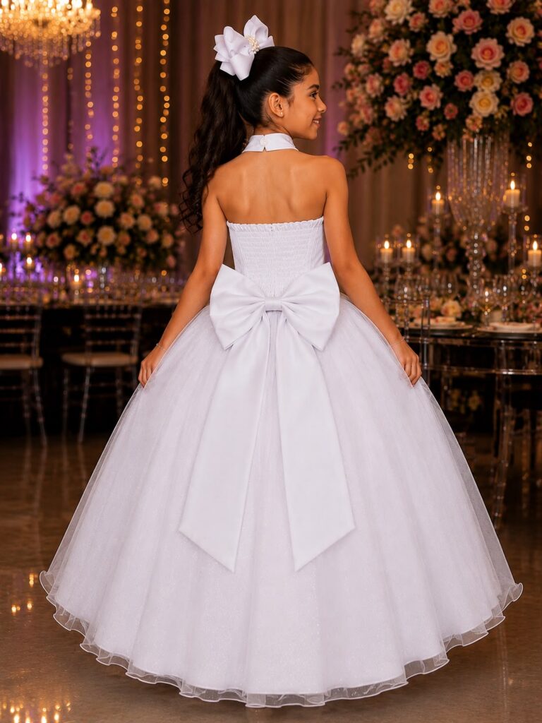 Vestido Infantil Longo Banana Club Âmbar Branco