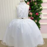 Vestido Infantil Longo Banana Club Âmbar Branco