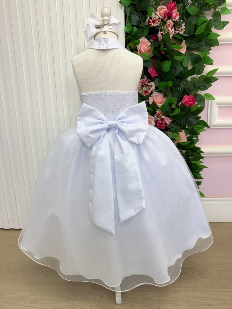Vestido Infantil Longo Banana Club Âmbar Branco