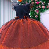 Vestido Fantasia Infantil Mini Miss Abóbora Encantada