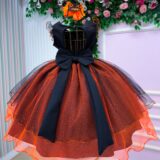Vestido Fantasia Infantil Mini Miss Abóbora Encantada