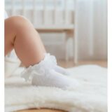 Meia Infantil Winston Branca com Babado de Tule