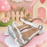 Sandália Infantil StarPink Violeta Branca com Strass