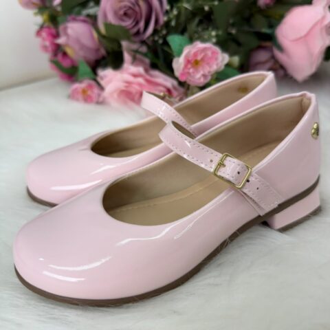 Sapatilha Social Infantil StarPink Cristal Verniz Nude Rosa