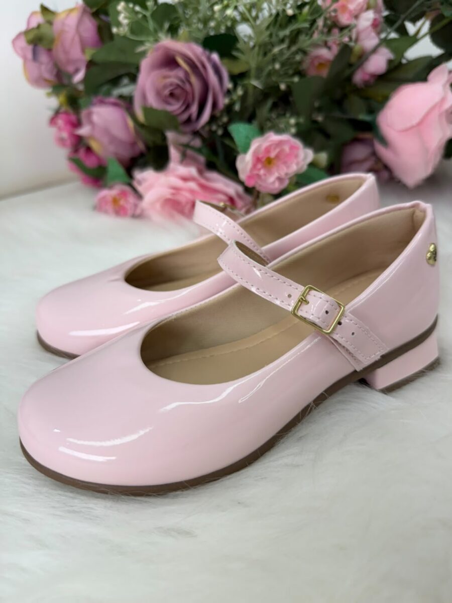 Sapatilha Social Infantil StarPink Cristal Verniz Nude Rosa