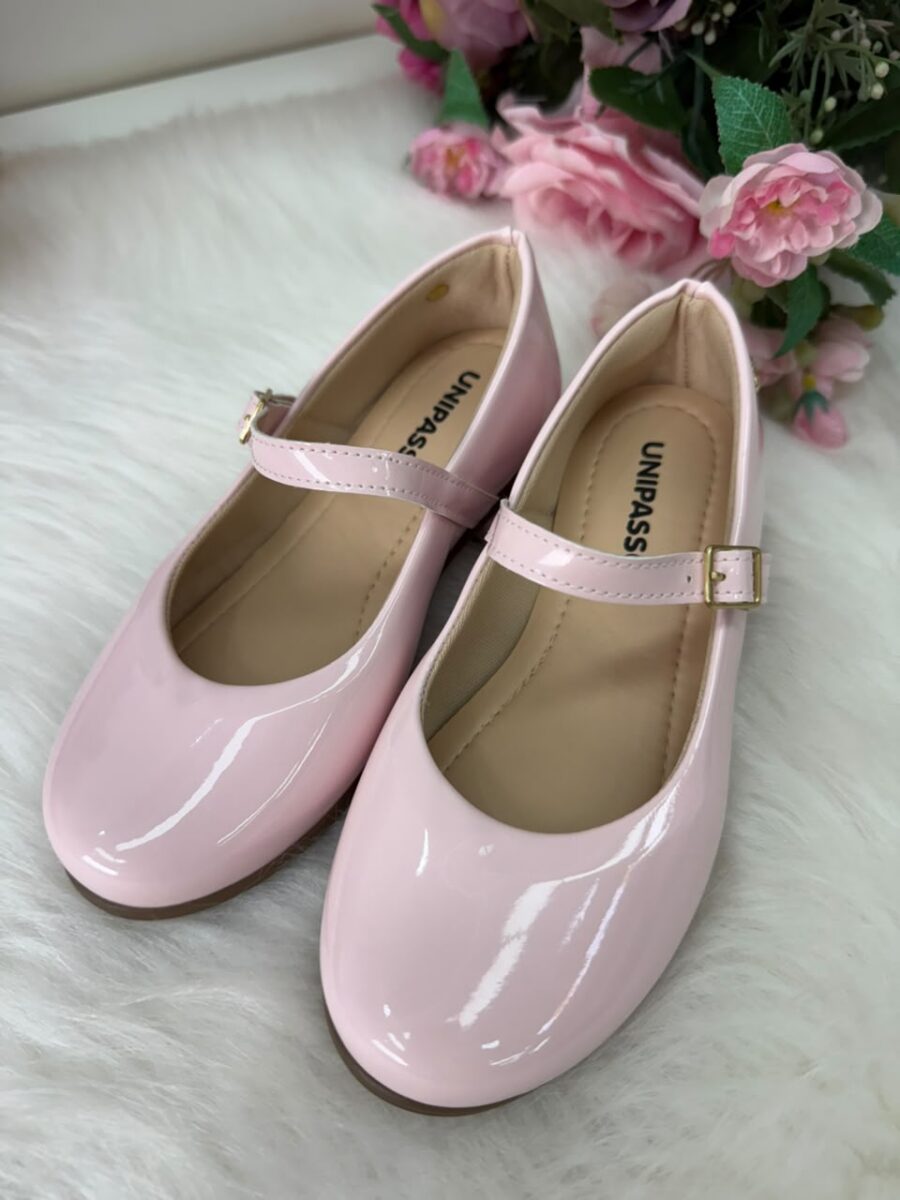 Sapatilha Social Infantil StarPink Cristal Verniz Nude Rosa