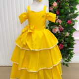Vestido Infantil Longo Banana Club Safira Amarelo
