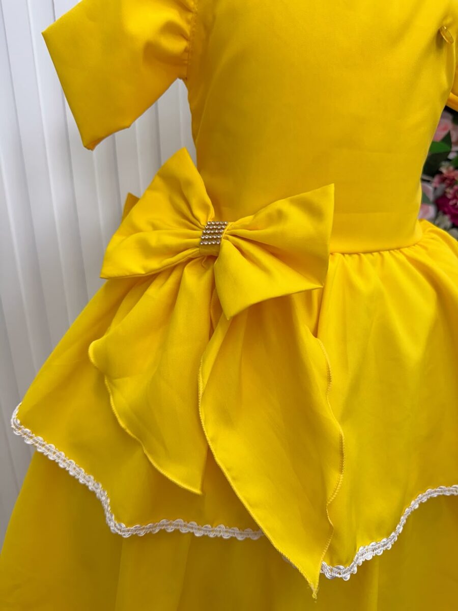 Vestido Infantil Longo Banana Club Safira Amarelo