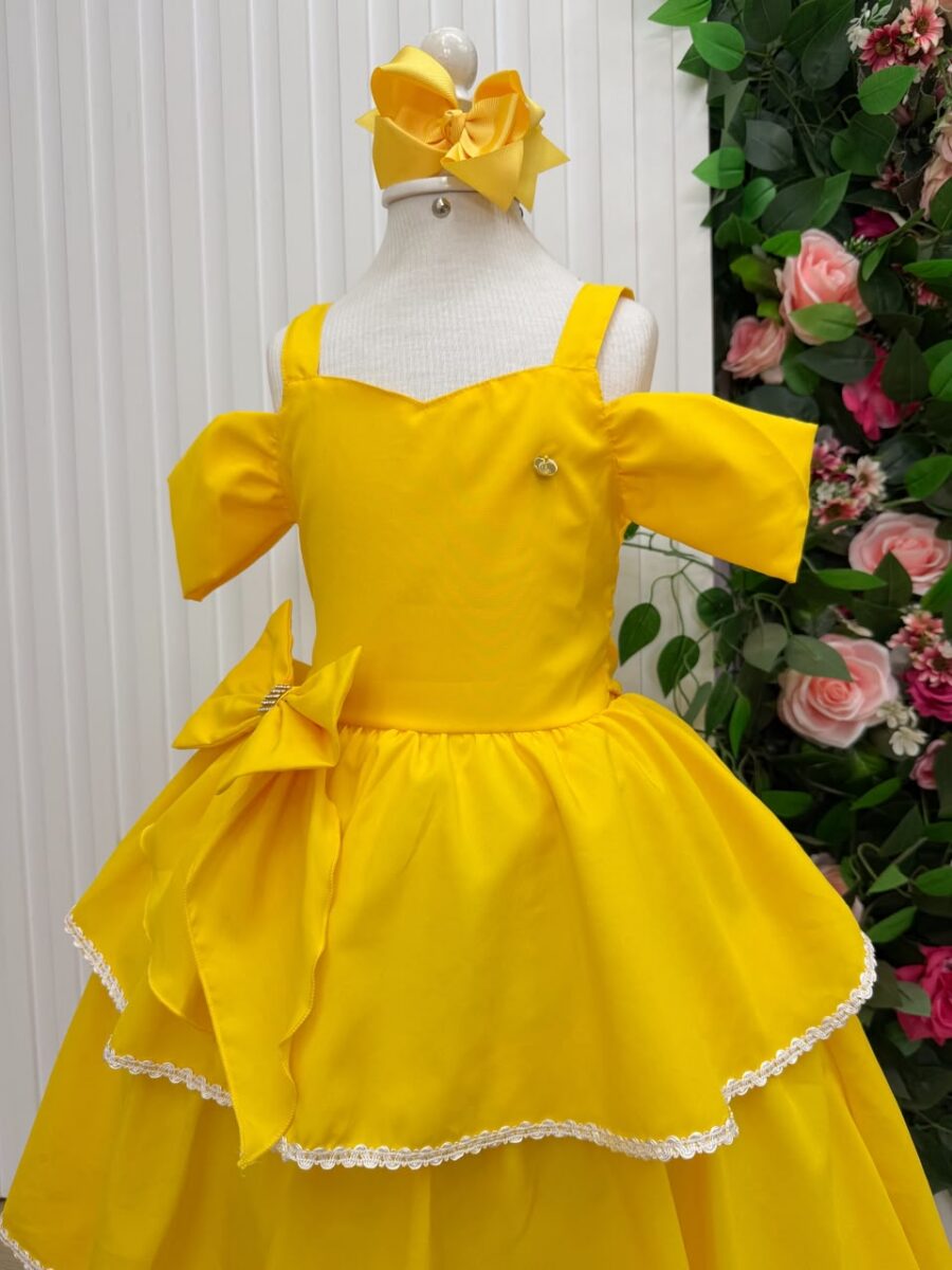 Vestido Infantil Longo Banana Club Safira Amarelo