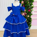 Vestido Infantil Longo Banana Club Safira Azul Royal