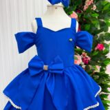 Vestido Infantil Longo Banana Club Safira Azul Royal