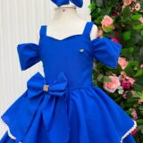 Vestido Infantil Longo Banana Club Safira Azul Royal