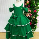 Vestido Infantil Longo Banana Club Safira Verde Bandeira