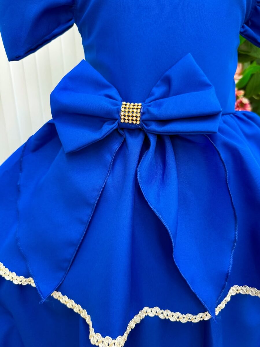 Vestido Infantil Longo Banana Club Safira Azul Royal
