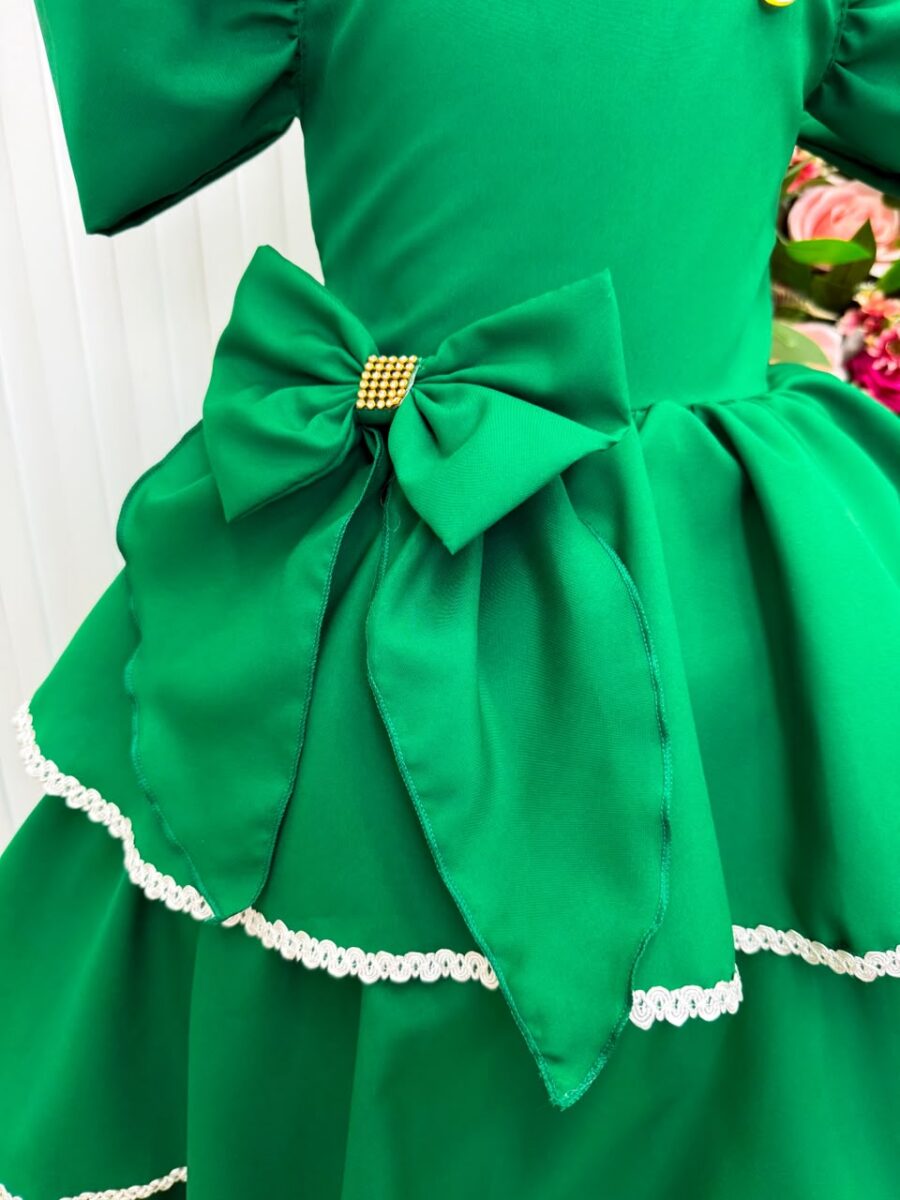 Vestido Infantil Longo Banana Club Safira Verde Bandeira
