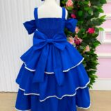 Vestido Infantil Longo Banana Club Safira Azul Royal
