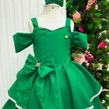 Vestido Infantil Longo Banana Club Safira Verde Bandeira