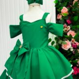 Vestido Infantil Longo Banana Club Safira Verde Bandeira