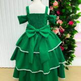 Vestido Infantil Longo Banana Club Safira Verde Bandeira