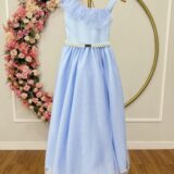 Vestido Infantil Longo Azul Formatura Daminha