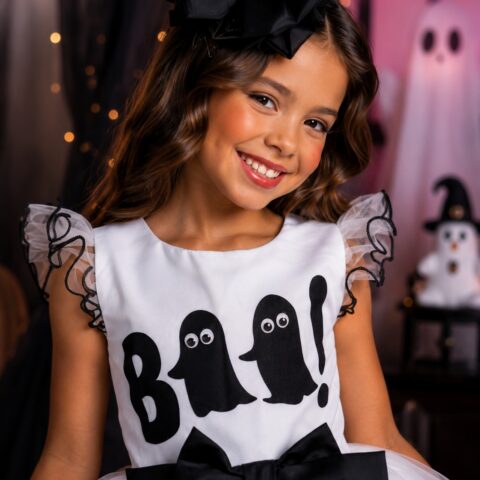 Vestido Fantasia Infantil Mini Miss Fantasminha Boo