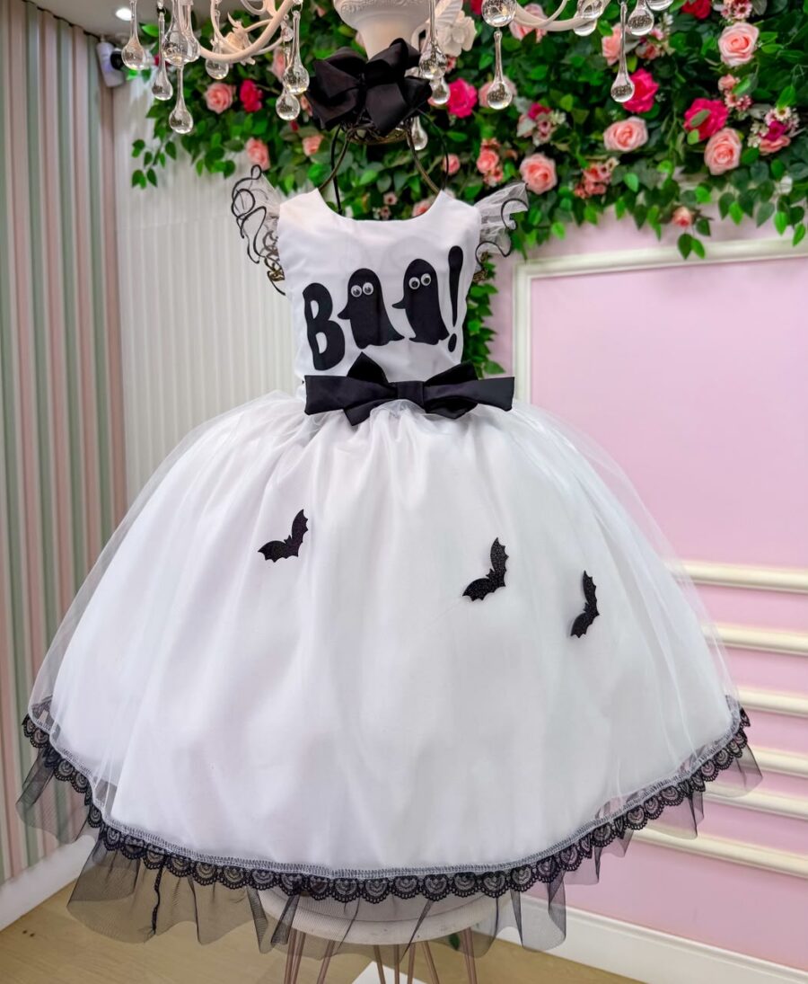 Vestido Fantasia Infantil Mini Miss Fantasminha Boo