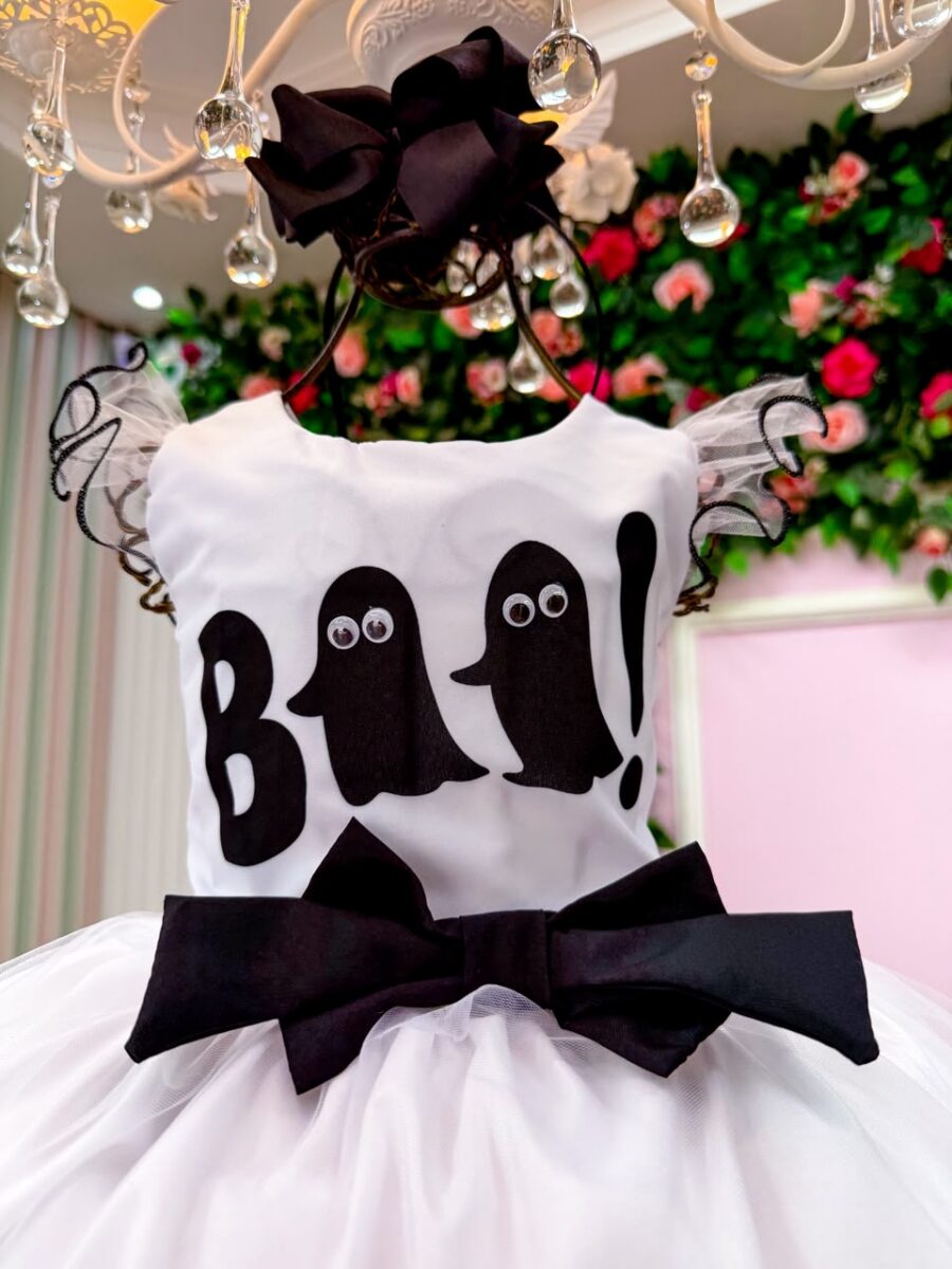 Vestido Fantasia Infantil Mini Miss Fantasminha Boo