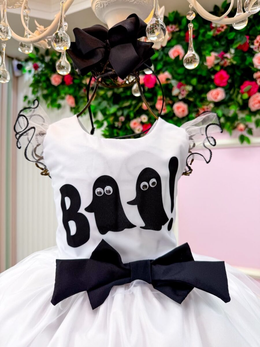 Vestido Fantasia Infantil Mini Miss Fantasminha Boo