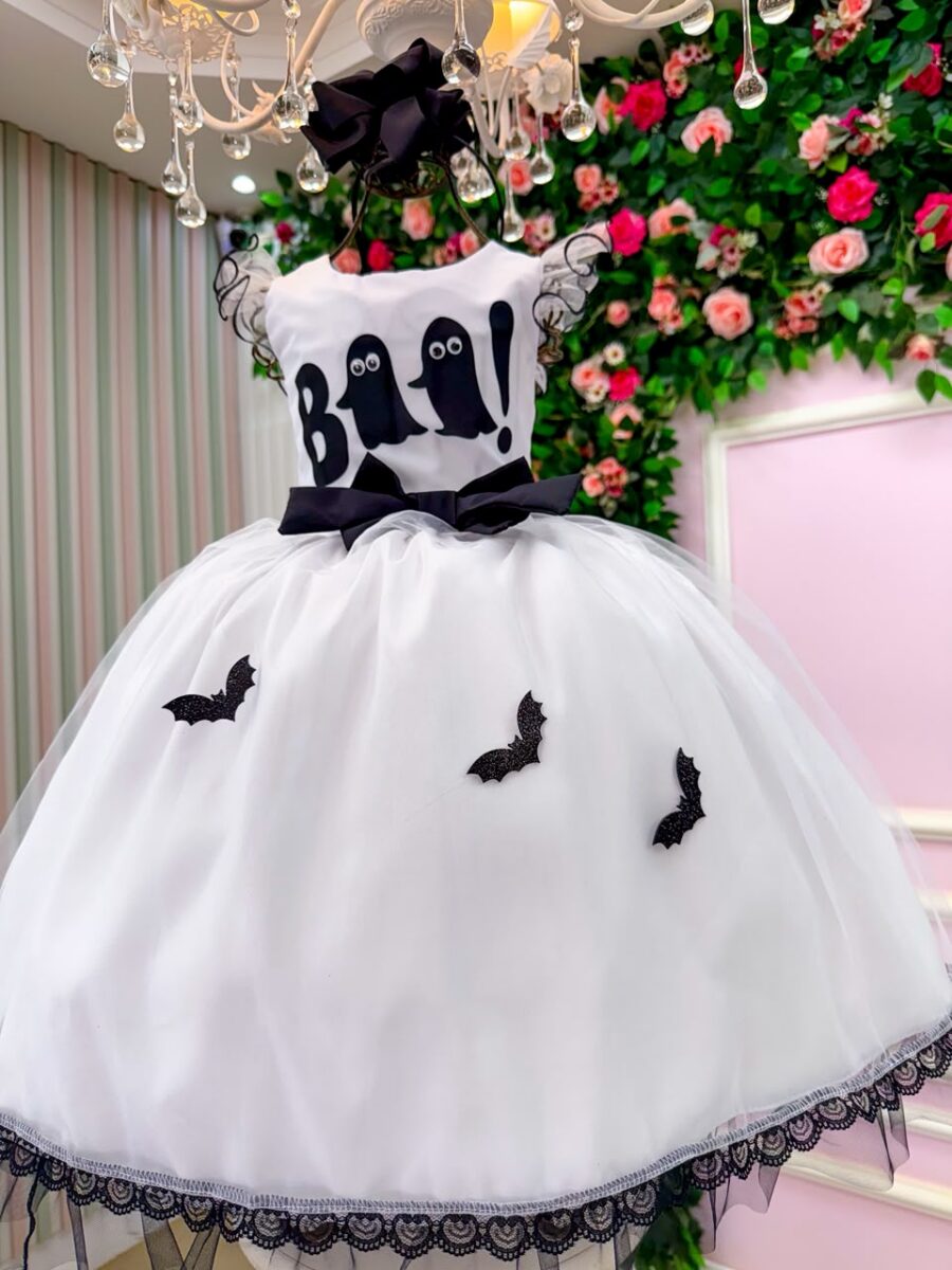 Vestido Fantasia Infantil Mini Miss Fantasminha Boo