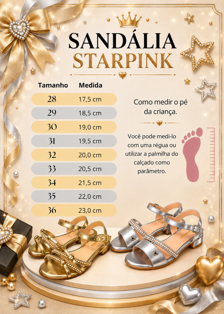 Sandália Infantil StarPink Violeta Branca com Strass