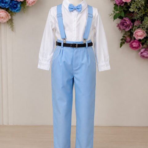 Conjunto Social Infantil Miss Cherry Leo Azul Claro Modelo 2
