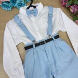 Conjunto Social Infantil Miss Cherry Leo Azul Claro Modelo 2