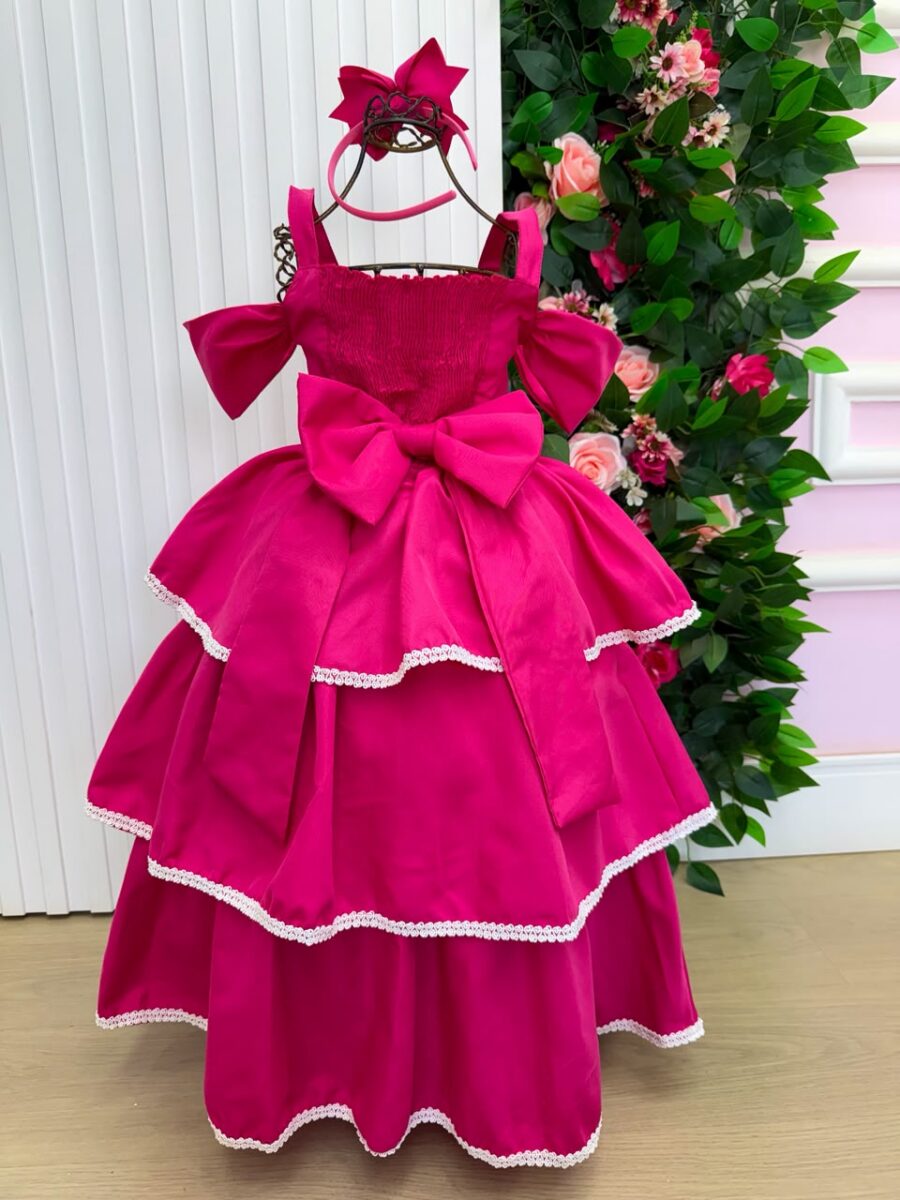 Vestido Infantil Longo Banana Club Safira Pink