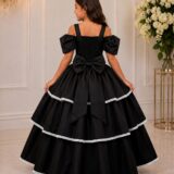 Vestido Infantil Longo Banana Club Safira Preto