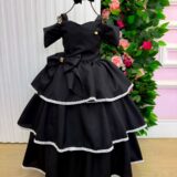 Vestido Infantil Longo Banana Club Safira Preto