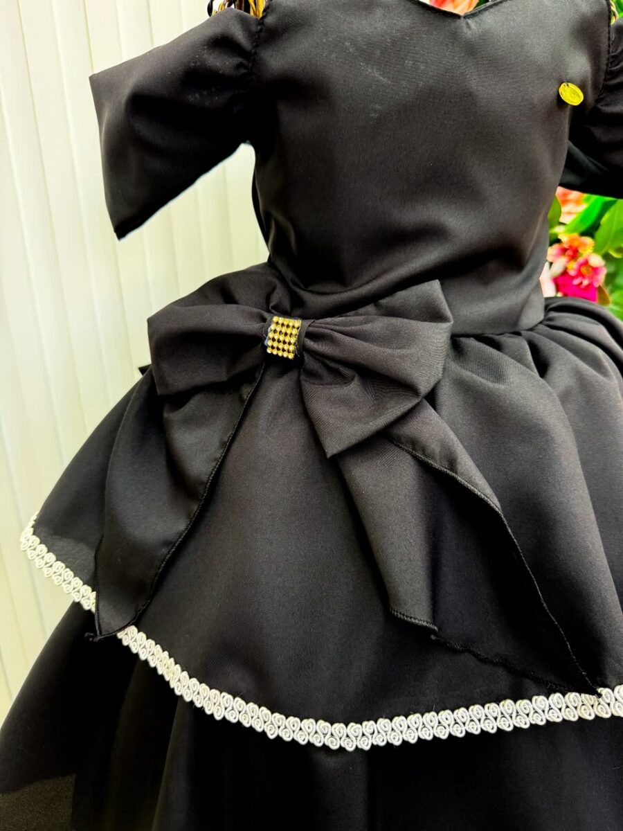Vestido Infantil Longo Banana Club Safira Preto