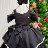 Vestido Infantil Longo Banana Club Safira Preto