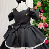 Vestido Infantil Longo Banana Club Safira Preto