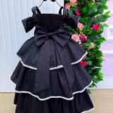 Vestido Infantil Longo Banana Club Safira Preto